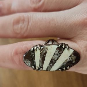 Meg Girard wild horse inlay ring size 9